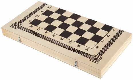 Шахматы, шашки, нарды 3 в 1 деревянные, лакированные, глянцевые, доска 40х40 см, ЗОЛОТАЯ СКАЗКА, 665364