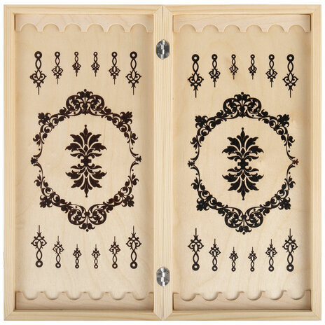 Шахматы, шашки, нарды 3 в 1 деревянные, лакированные, глянцевые, доска 40х40 см, ЗОЛОТАЯ СКАЗКА, 665364