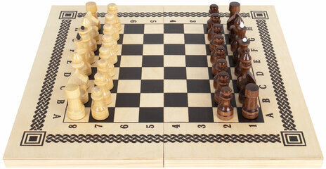 Шахматы, шашки, нарды 3 в 1 деревянные, лакированные, глянцевые, доска 40х40 см, ЗОЛОТАЯ СКАЗКА, 665364