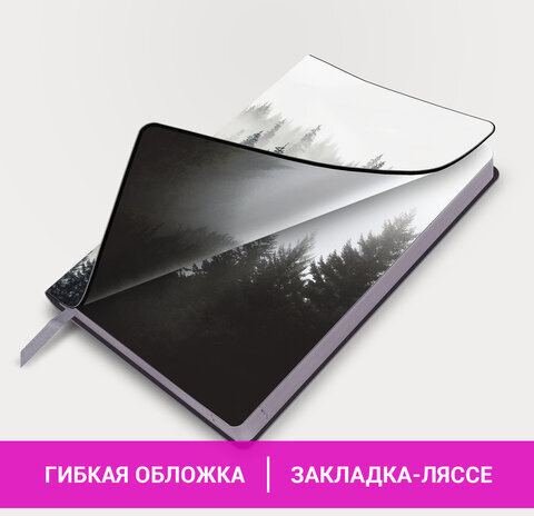 Ежедневник датированный 2025 А5 138x213 мм BRAUBERG "Vista", под кожу гибкий, "Туман", 115868