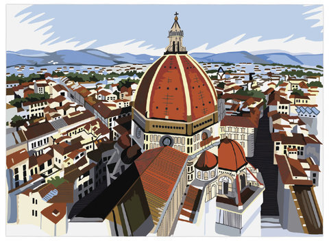 Картина по номерам А3, ОСТРОВ СОКРОВИЩ "ГОРОД", С АКРИЛОВЫМИ КРАСКАМИ, картон, кисть, 661629