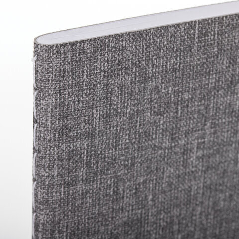 Тетрадь 48 л. в линию обложка кожзам под рогожку, сшивка, A5 (147х210мм), СЕРЫЙ, BRAUBERG HARMONY, 403836