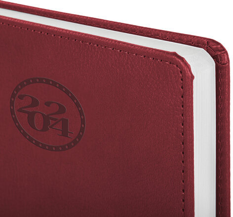 Ежедневник датированный 2024 А5 138x213 мм, BRAUBERG "Favorite", под кожу, бордовый, 114822