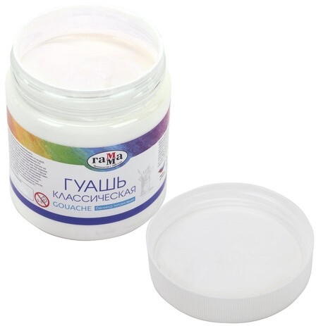 Гуашь 1 шт. ГАММА классическая 500 мл, белила титановые, 221060501
