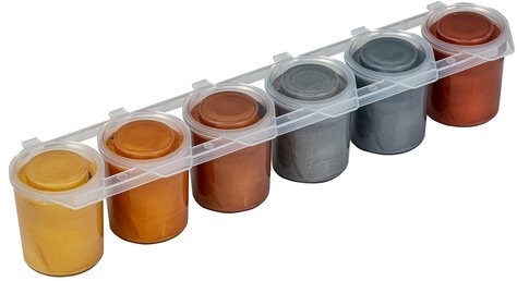 Краски акриловые МЕТАЛЛИК для рисования и хобби ОСТРОВ СОКРОВИЩ 6 цветов по 25 мл, 191691