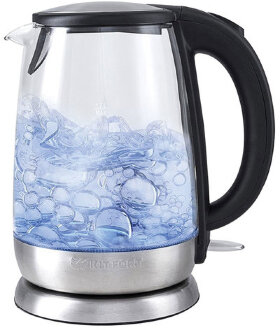 Чайник KITFORT КТ-619, 1,7 л, 2200 Вт, закрытый нагревательный элемент, стекло, серебристый, KT-619