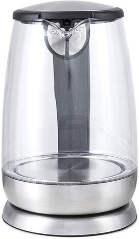 Чайник KITFORT КТ-619, 1,7 л, 2200 Вт, закрытый нагревательный элемент, стекло, серебристый, KT-619