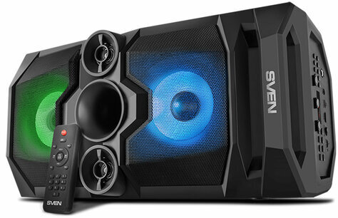 Колонка портативная SVEN PS-655, 50 Вт, TWS, Bluetooth, FM, USB, microSD, LED-дисплей, пульт, черная, SV-020163