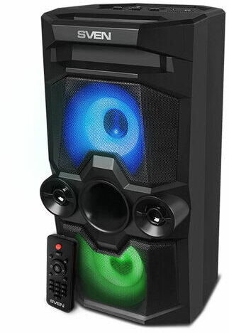 Колонка портативная SVEN PS-655, 50 Вт, TWS, Bluetooth, FM, USB, microSD, LED-дисплей, пульт, черная, SV-020163