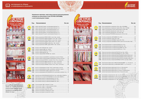Стойка для размещения товара напольная усиленная ОСТРОВ СОКРОВИЩ, 200х60х40 см, 3 полки, 25 крючков, 504343