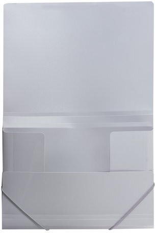 Папка на резинках BRAUBERG, диагональ, серебряная, до 300 листов, 0,5 мм, 221336