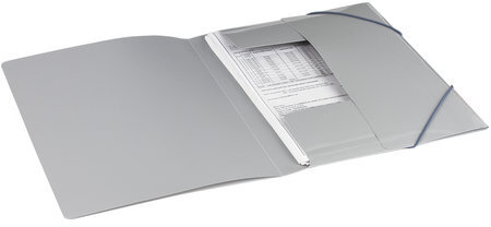 Папка на резинках BRAUBERG, диагональ, серебряная, до 300 листов, 0,5 мм, 221336