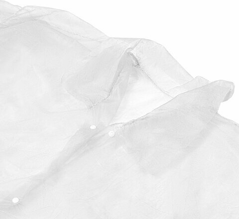 Халат одноразовый белый на кнопках КОМПЛЕКТ 10 шт., XXL, 56-58 размер, 110 см, рукав на резинке, 30 г/м2, ОПТИТРЕЙД