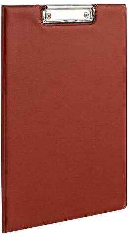 Папка-планшет BRAUBERG, А4 (340х240 мм), с прижимом и крышкой, картон/ПВХ, РОССИЯ, бордовая, 225687