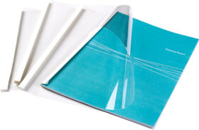 Обложки для термопереплета, А4, КОМПЛЕКТ 50 шт., 20 мм, 151-200 л., верх прозрачный ПВХ, низ картон, FELLOWES, FS-53906