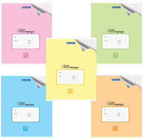 Тетрадь 12 л. BRAUBERG "ЭКО", клетка, обложка плотная мелованная бумага, ПАСТЕЛЬНАЯ С УГОЛКОМ, 104503