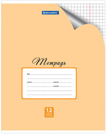 Тетрадь 12 л. BRAUBERG "ЭКО", клетка, обложка плотная мелованная бумага, ПАСТЕЛЬНАЯ С УГОЛКОМ, 104503