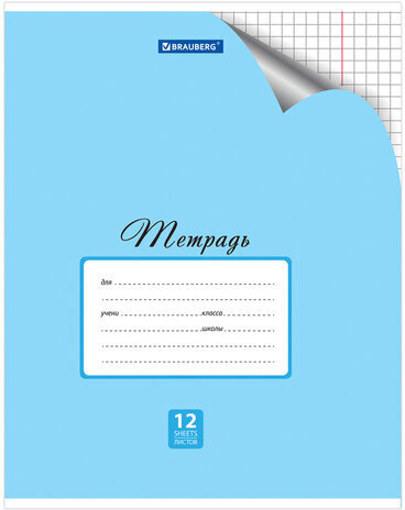 Тетрадь 12 л. BRAUBERG "ЭКО", клетка, обложка плотная мелованная бумага, ПАСТЕЛЬНАЯ С УГОЛКОМ, 104503