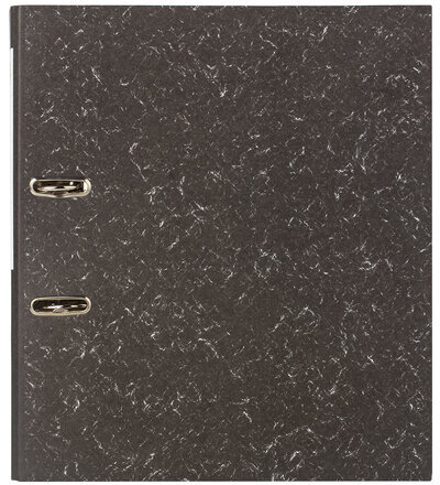 Папка-регистратор STAFF "Basic" БЮДЖЕТ с мраморным покрытием, 50 мм, без уголка, черный корешок, 227184