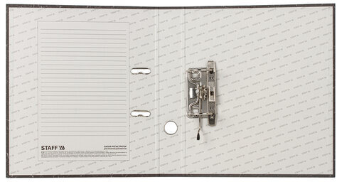 Папка-регистратор STAFF "Basic" БЮДЖЕТ с мраморным покрытием, 50 мм, без уголка, черный корешок, 227184