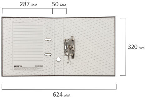 Папка-регистратор STAFF "Basic" БЮДЖЕТ с мраморным покрытием, 50 мм, без уголка, черный корешок, 227184