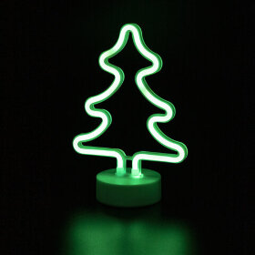 Светильник декоративный неоновый ЗОЛОТАЯ СКАЗКА &quot;Ель&quot;, 18.5х26.5х10 см, на батарейках, 591286