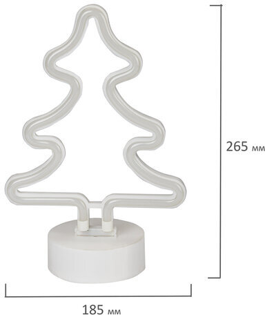 Светильник декоративный неоновый ЗОЛОТАЯ СКАЗКА "Ель", 18.5х26.5х10 см, на батарейках, 591286
