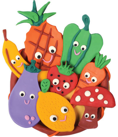 Пластилин на растительной основе JOVI (Испания), набор, "Огород", 5 цветов, 20 предметов, 476