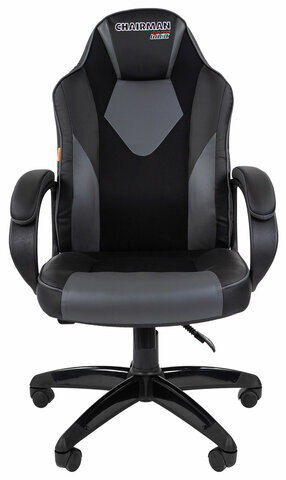 Кресло компьютерное СН GAME 17, ткань TW/экокожа, черное/серое, 7024558