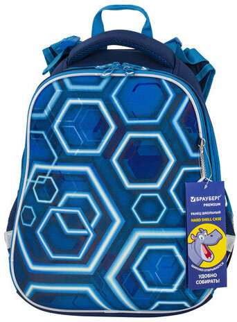 Ранец BRAUBERG PREMIUM, 2 отделения, с брелком, Techno, 38х29х16 см, 227812