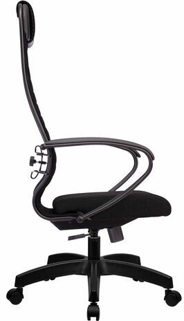 Кресло офисное МЕТТА "К-27" пластик, ткань, сиденье и спинка мягкие, черное