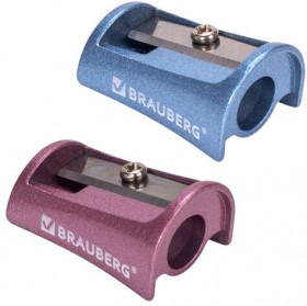 Точилка BRAUBERG "Arc", цинковая, корпус ассорти, 228455