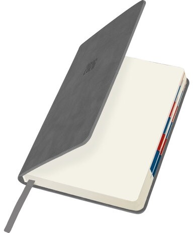 Ежедневник датированный 2026 B6 125х173 мм, GALANT "Vivid", под кожу, серый, 117410