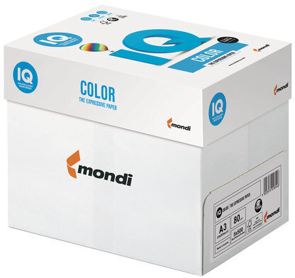 Бумага цветная IQ color БОЛЬШОЙ ФОРМАТ (297х420 мм), А3, 80 г/м2, 500 л., пастель, голубая, MB30