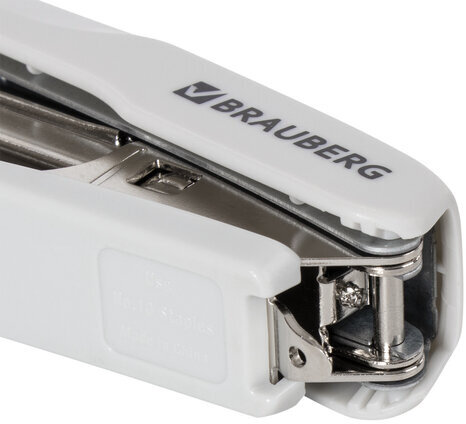 Степлер №10 BRAUBERG "Extra", до 20 листов, антистеплер, серо-синий, 229081