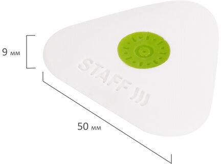 Ластик STAFF "Trio XL", 50х50х9 мм, треугольный, термопластичная резина, 229565