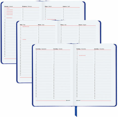 Ежедневник недатированный А5 (138x213 мм) BRAUBERG "Select", балакрон, 160 л., синий, 111664