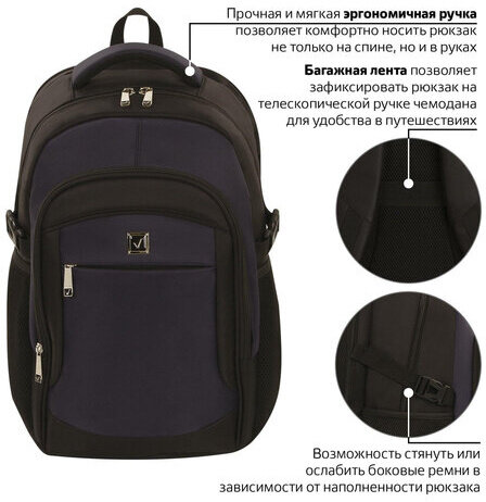 Рюкзак BRAUBERG URBAN универсальный, с отделением для ноутбука, крепление на чемодан, Practic, 48х20х32 см, 229874