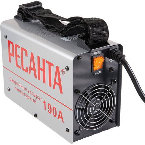 Сварочный аппарат инверторный, сварочный ток до 190 А, диаметр электрода до 5 мм, РЕСАНТА САИ 190, 65/2