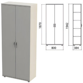 Шкаф закрытый &quot;Этюд&quot;, 800х384х1942 мм, цвет серый (КОМПЛЕКТ)