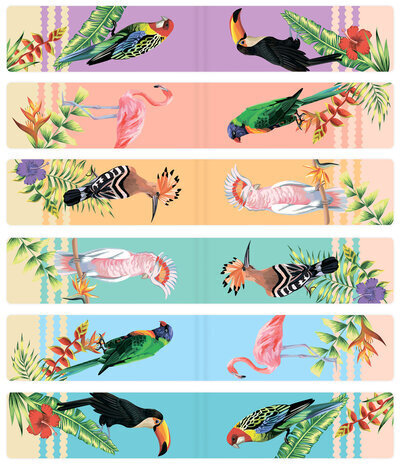 Закладки для книг МАГНИТНЫЕ, "TROPICS", набор 12 шт., 60x20 мм, BRAUBERG, 113172