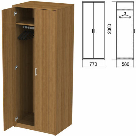 Шкаф для одежды "Арго", 770х580х2000 мм, орех (КОМПЛЕКТ)