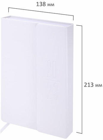 Ежедневник датированный 2023 А5 138x213 мм BRAUBERG "Towny", под кожу, клапан, белый, 114011