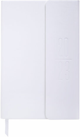 Ежедневник датированный 2023 А5 138x213 мм BRAUBERG "Towny", под кожу, клапан, белый, 114011