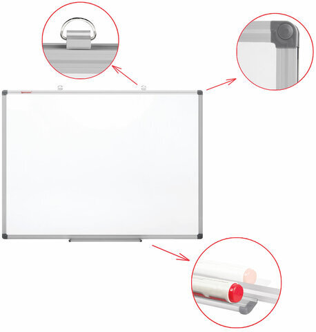 Доска магнитно-маркерная 120х180 см, алюминиевая рамка, BRAUBERG "Extra", 237558