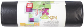 Мешки для мусора 220 л, черные, в рулоне 10 шт., ПВД, 29 мкм, 83х110 см, КОНЦЕПЦИЯ БЫТА &quot;ЭкоДом&quot;, 3019