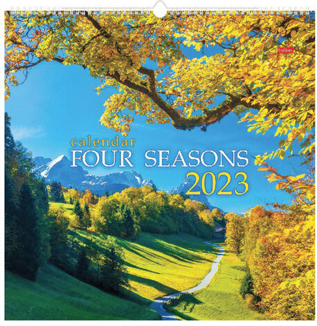 Календарь на гребне с ригелем, 2023 г., 45х45 см, КАРЕ, "Four Seasons", HATBER, 12Кнп3гр_27069