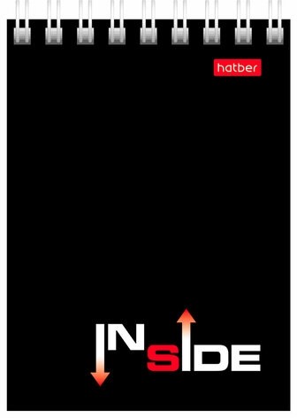 Блокнот МАЛЫЙ ФОРМАТ (75х105 мм) А7, 40 л., гребень, картон, клетка, HATBER, "INSIDE Стиль", 0Б7C1гр, ВО1189
