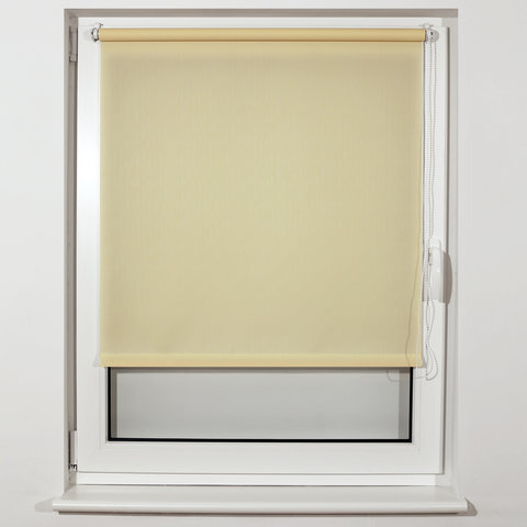 Штора рулонная BRABIX 80х175 см, текстура - лён, защита 55-85%, 200 г/м2, кремовый S-21, 605993