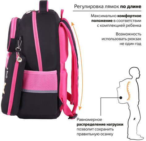 Рюкзак ЮНЛАНДИЯ COMPLETE с пеналом в комплекте, эрго-спинка, "Hug me", 42х29х14 см, 271414